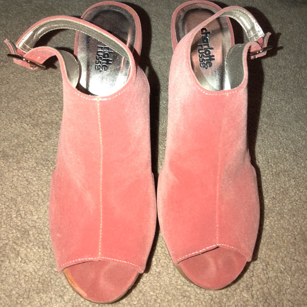 Charlotte Russe pink/brown wedges